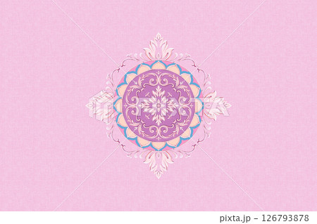 Modern Fusion of Geometric Shapes and Floral Scroll Motifs Modern Fusion of Geometric Shapes and Floral Scroll Motifs 126793878