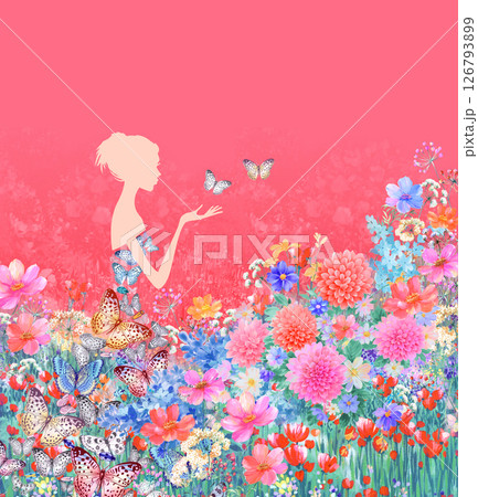 Modern Fusion of Geometric Shapes and Floral Scroll Motifs 126793899