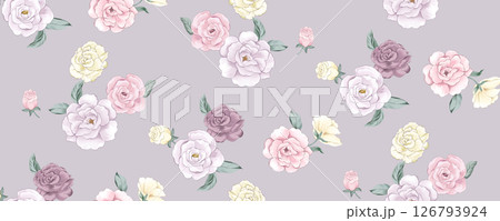 Modern Fusion of Geometric Shapes and Floral Scroll Motifs Modern Fusion of Geometric Shapes and Floral Scroll Motifs 126793924