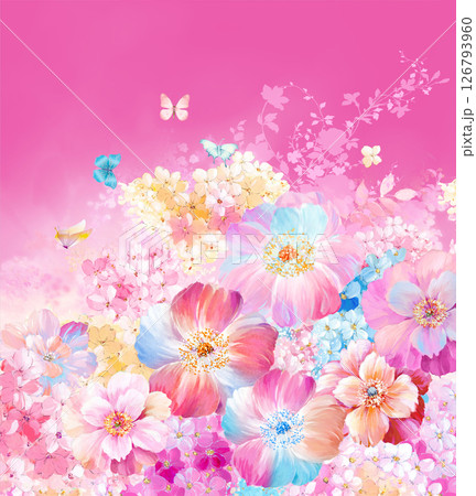 Modern Fusion of Geometric Shapes and Floral Scroll Motifs Modern Fusion of Geometric Shapes and Floral Scroll Motifs 126793960