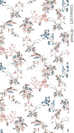 Distinctive Hand Illustrated Geometric Scroll and Floral Designs 126794001