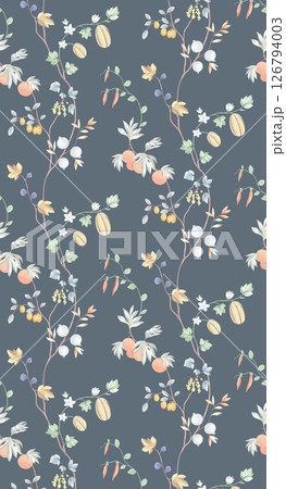 Distinctive Hand Illustrated Geometric Scroll and Floral Designs 126794003