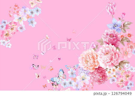 Distinctive Hand Illustrated Geometric Scroll and Floral Designs 126794049