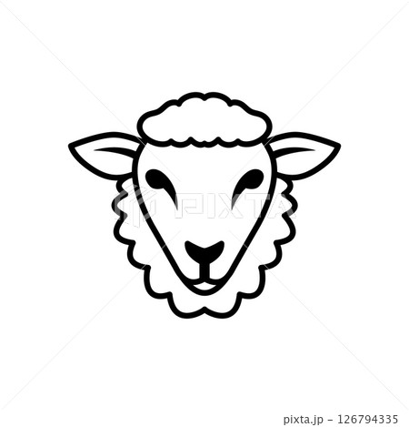Lamb head icon for agriculture and wool industry visuals. 126794335