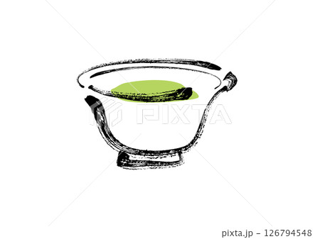 和風筆タッチの緑茶 126794548