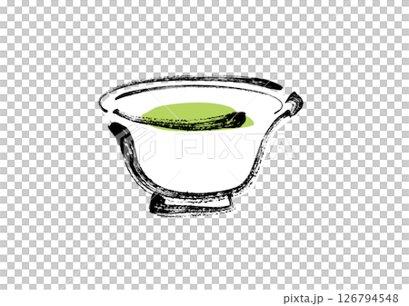 和風筆タッチの緑茶 126794548