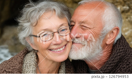 Happy Elderly Couple Smiling with Love 126794953