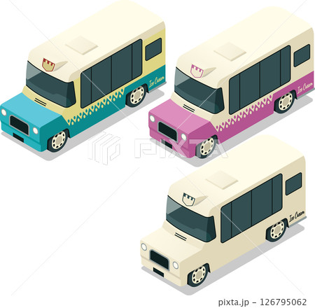 Isometric classic ice cream truck Isometric classic ice cream truck 126795062