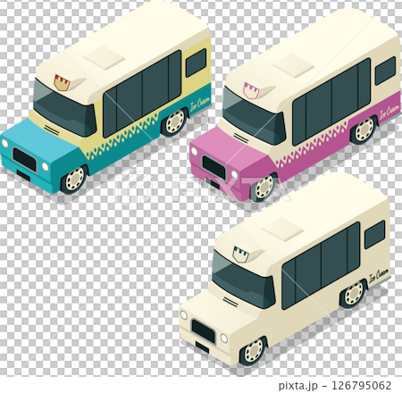 Isometric classic ice cream truck Isometric classic ice cream truck 126795062