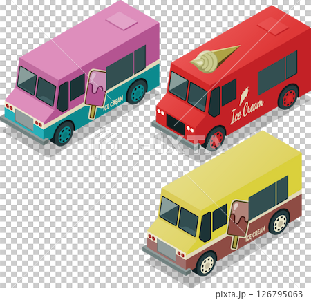 Isometric friendly neighborhood ice cream truck Isometric friendly neighborhood ice cream truck 126795063