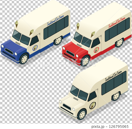 Isometric vintage ice cream truck 126795065