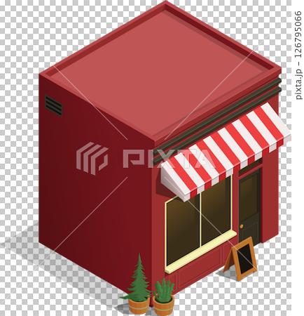 Isometric classic patisserie bakery shop 126795066