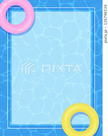 夏のプールに浮かぶ浮き輪のイラスト 夏のプールに浮かぶ浮き輪のイラスト 126796539