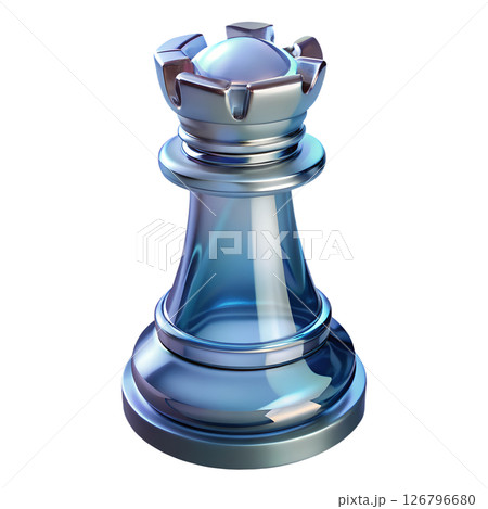 Shiny glass 3d rendered chess rook, transparent crystal like design with refractive light effects, isolated on transparent background Shiny glass 3d rendered chess rook, transparent crystal like design with refractive light effects, isolated on transparent background 126796680