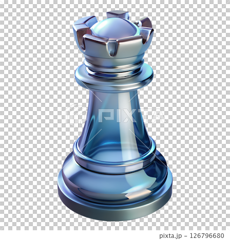 Shiny glass 3d rendered chess rook, transparent crystal like design with refractive light effects, isolated on transparent background Shiny glass 3d rendered chess rook, transparent crystal like design with refractive light effects, isolated on transparent background 126796680