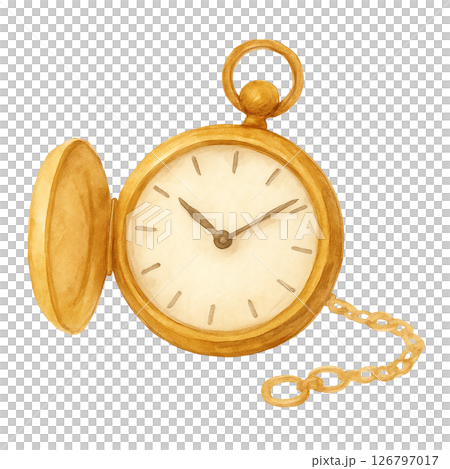 古董懷錶水彩畫(透明背景) 古董懷錶水彩畫(透明背景) 126797017