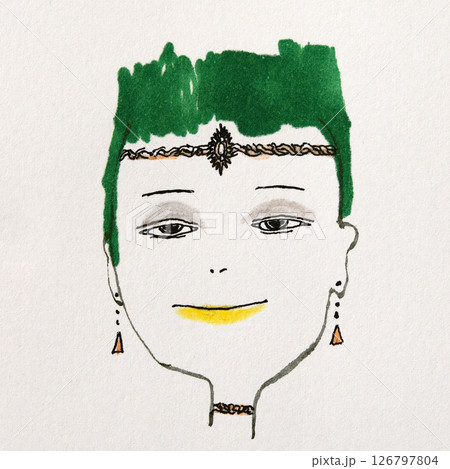 アクセサリーを付けた女性の顔 アクセサリーを付けた女性の顔 126797804