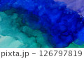 青緑の水彩絵具 背景素材 126797819