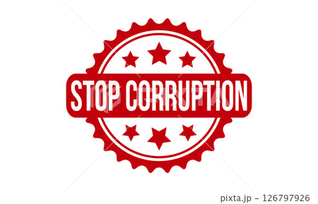Stop Corruption Rubber Stamp Seal Vector 126797926