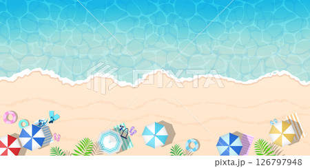 美しい海と波打ち際 126797948