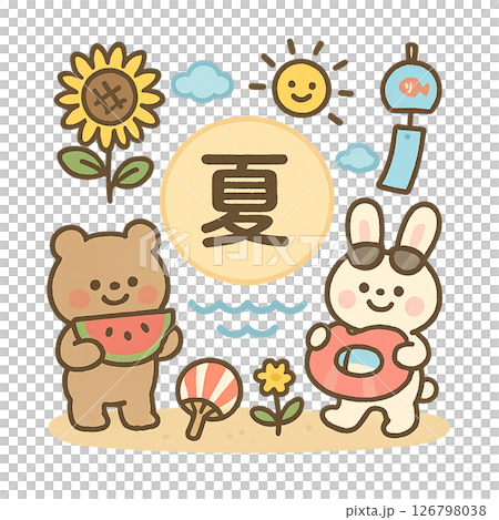 夏季插畫素材 夏季插畫素材 126798038