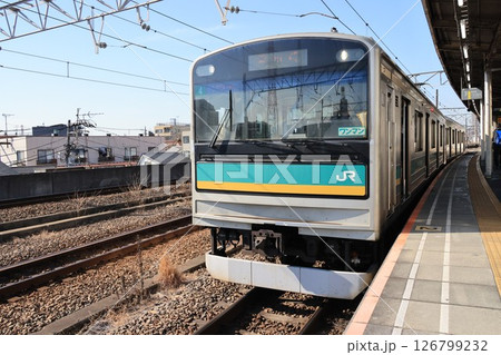 南武線尻手駅に停車中の浜川崎支線の電車 126799232