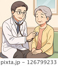 高齢女性を診察する医師 126799233