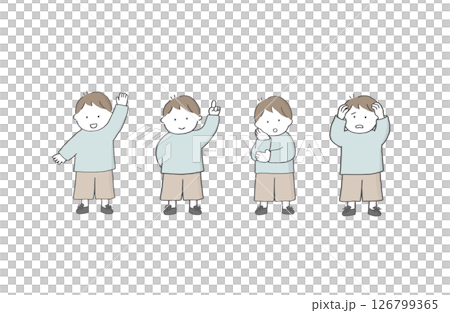 自分で考えている男の子 セット 自分で考えている男の子 セット 126799365
