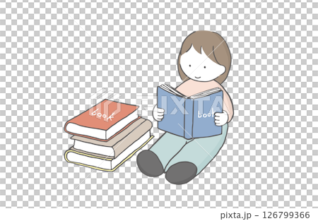 A girl reading a book 126799366