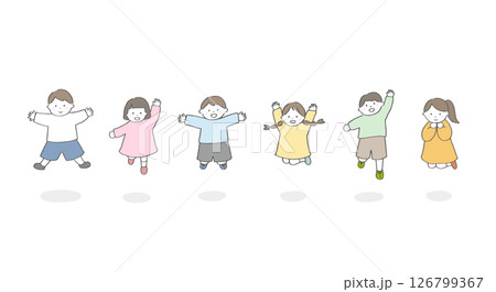 ジャンプしている子どもたち セット ジャンプしている子どもたち セット 126799367
