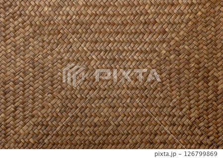 自然素材で編み込まれた籠の背景テクスチャー 自然素材で編み込まれた籠の背景テクスチャー 126799869