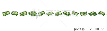 Money cash set one line colored continuous drawing. Money investment and finance. Vector illustration. Money cash set one line colored continuous drawing. Money investment and finance. Vector illustration. 126800183