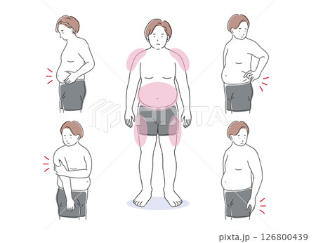 肥満男性のイラストセット 126800439