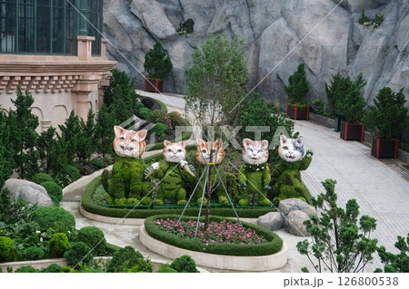 Ba Na Hills Da Nang Vietnam 05.21.2025 Danang attractions of Vietnam cable car funicular attractions architecture castles palaces art tourism place for photos blue sky with-white clouds famous place 126800538