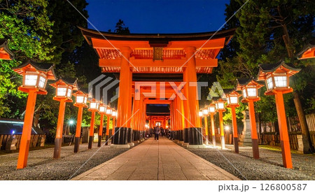 夜の神社 126800587