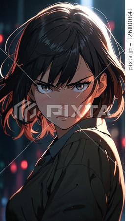 ムッとした女性 126800841