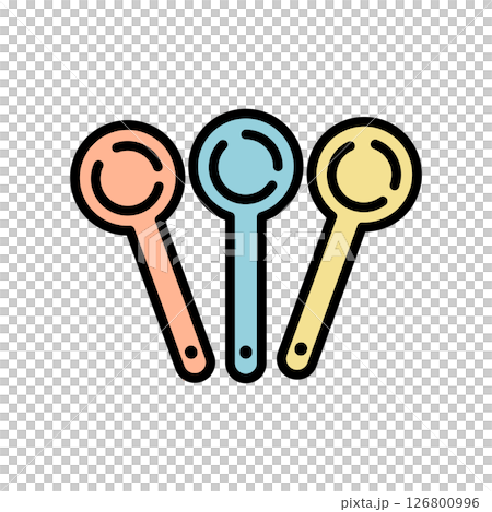 カラフルな計量スプーン3本セットのベクターイラスト|計量スプーン,カラフル,調理器具,キッチン用品, カラフルな計量スプーン3本セットのベクターイラスト|計量スプーン,カラフル,調理器具,キッチン用品, 126800996