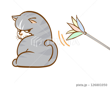 不機嫌な猫と猫じゃらし 不機嫌な猫と猫じゃらし 126801050