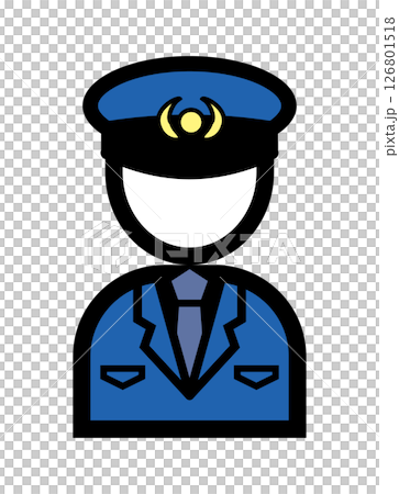 警察官おまわりさんのシンプルなカラーイラストアイコン 警察官おまわりさんのシンプルなカラーイラストアイコン 126801518
