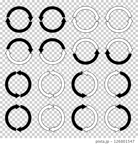 Simple circular arrow set illustration Simple circular arrow set illustration 126801547