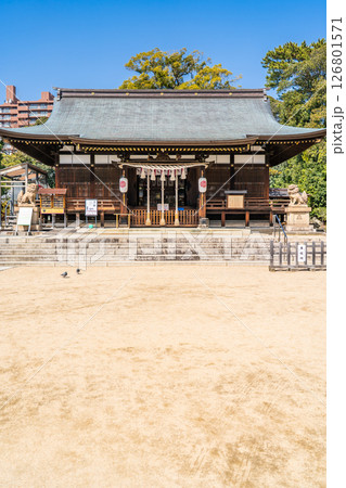 弓弦羽神社　拝殿（ヤタノカラスが願い事を導く）熊野大神を祀る勝利の神　神戸市東灘区御影郡家 126801571