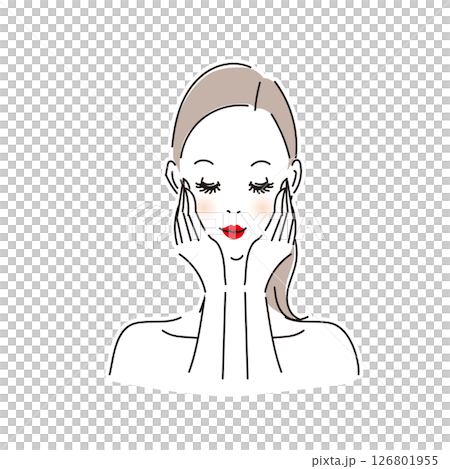 Beautiful woman taking good care of her skin 126801955