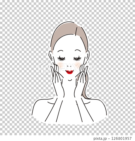 美麗的女人好好照顧她的皮膚 126801957