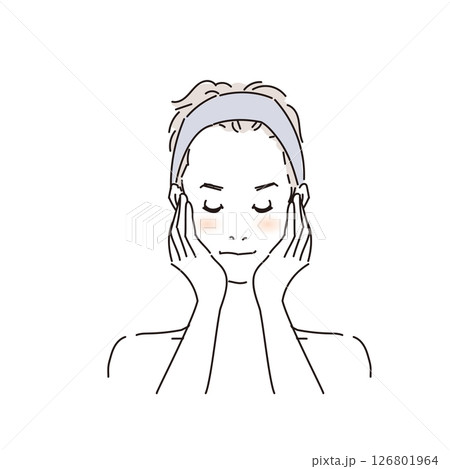 丁寧にスキンケアをするかっこいい男性 126801964