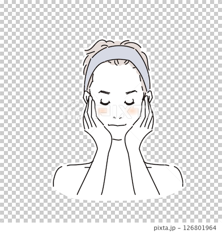 丁寧にスキンケアをするかっこいい男性 126801964