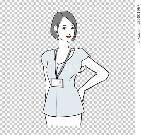 ボブヘアのかっこいいビジネスウーマン 126801967