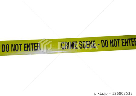 Yellow Crime Scene Do Not Cross Tape Isolated on Transparent Background . High quality photo Yellow Crime Scene Do Not Cross Tape Isolated on Transparent Background . High quality photo 126802535