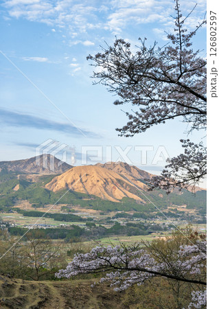 阿蘇山を背景にパノラマ風景 「観音桜公園芝生広場(展望所)から観える絶景」(阿蘇郡南阿蘇村) 阿蘇山を背景にパノラマ風景 「観音桜公園芝生広場(展望所)から観える絶景」(阿蘇郡南阿蘇村) 126802597