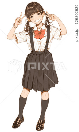 学校の制服の女の子 126802629