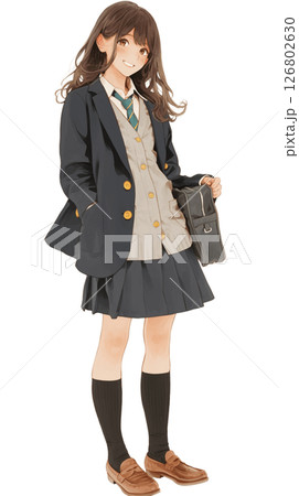 学校の制服の女の子 126802630
